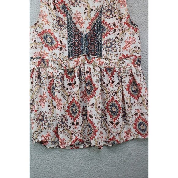 Knox Rose Floral Sheer Sleeveless Babydoll Top-Size Small - Picture 2 of 10